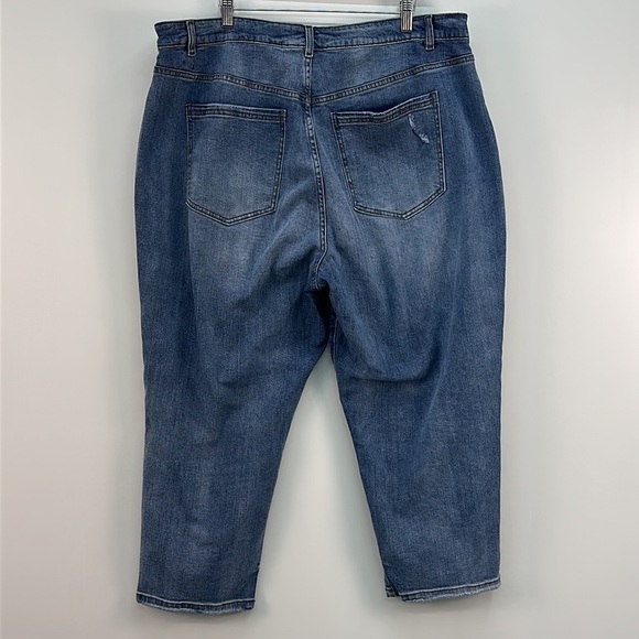 Eloquii High Rise Distressed Straight Leg Crop Jeans Size 20 - Picture 3 of 5